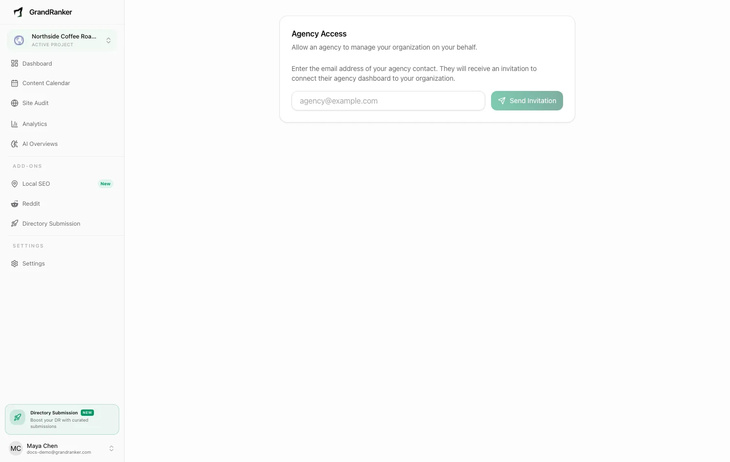 Team access settings
