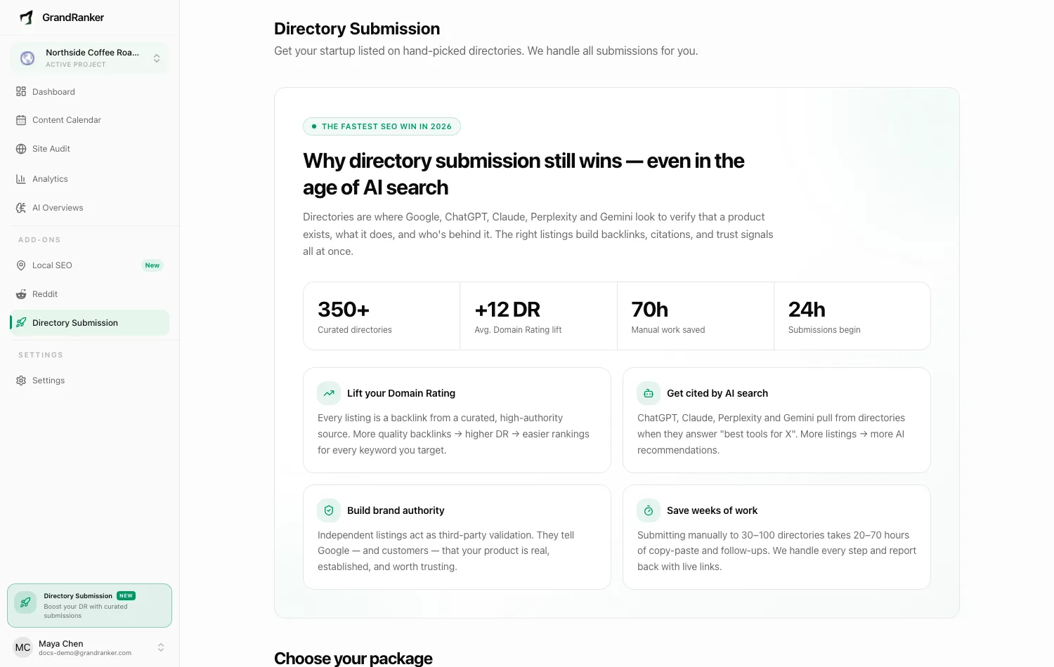 The Directory Submission add-on
