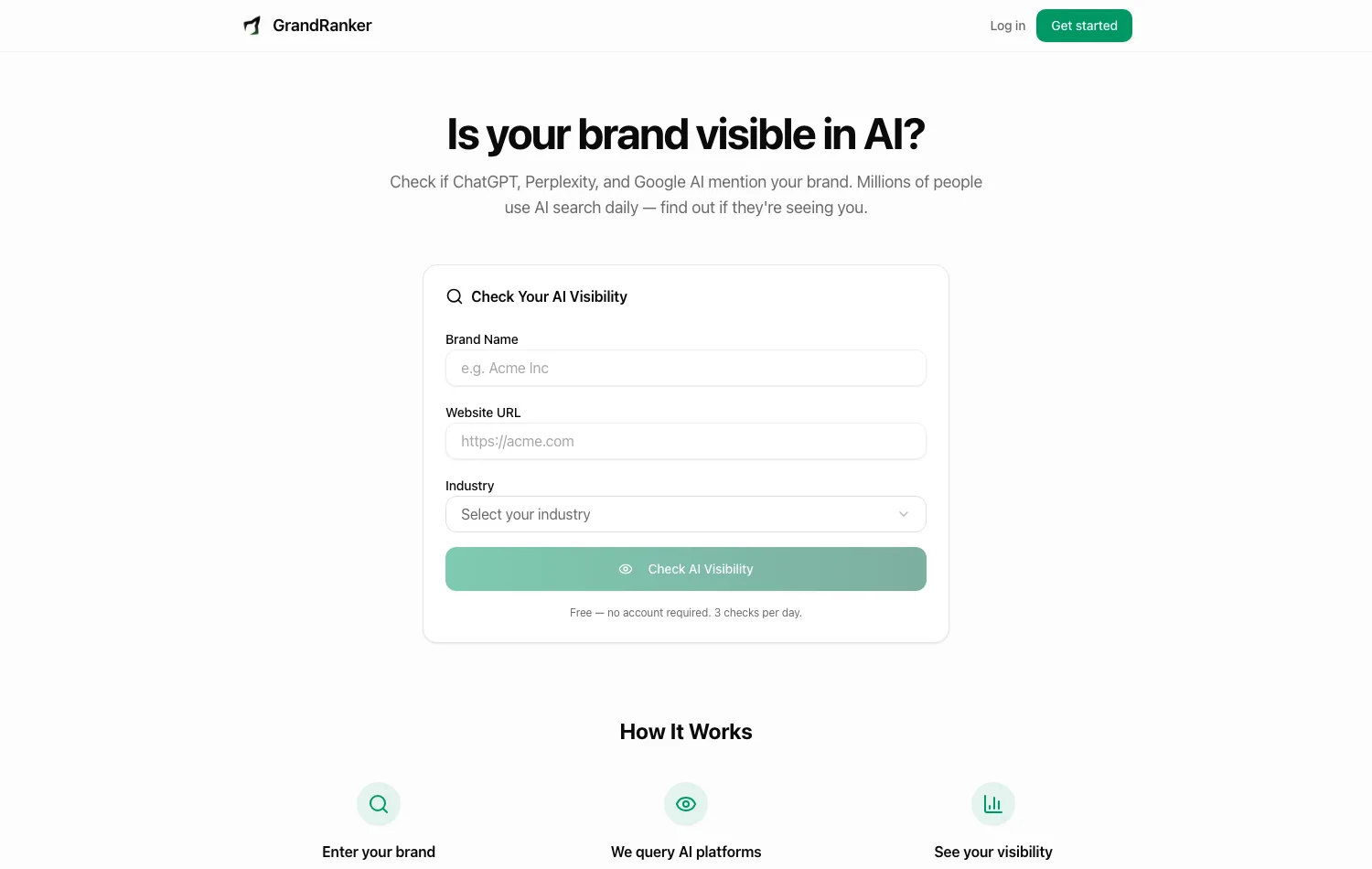 The free AI Visibility Checker